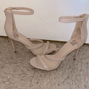 Nude 3 Strap Heels